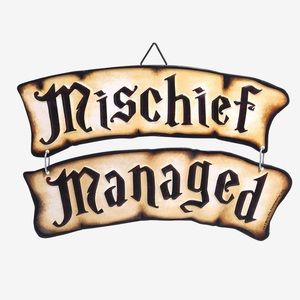 NWT Harry Potter Mischief Managed wall art metal sign